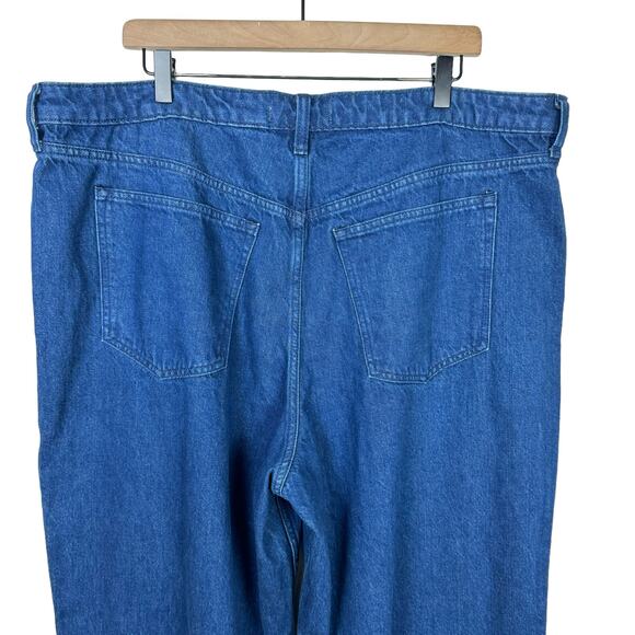 Abercrombie & Fitch NWT LONG Curve Love Mid Rise Wide Leg Dark Wash Jeans - Picture 4 of 9